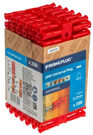 UNO Universal Wall Plugs, 6mm Red